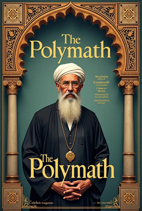 Magazine name The Polymath 

Inspired from Islamic polymath tradition.

Pls give me a magazine cover with writing of the polymath 