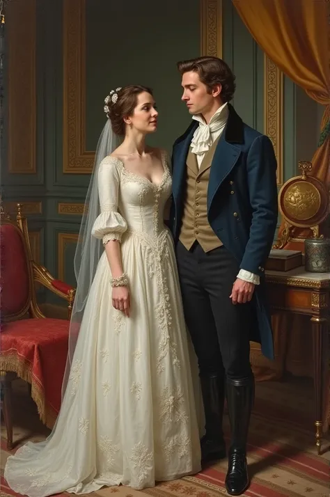 You could create an image about marriage of convenience as a symbol of maximum social achievement as shown in the work Pride and Prejudice. The image may look like a portrait on canvas or graphite., but it doesn&#39;t look modern.