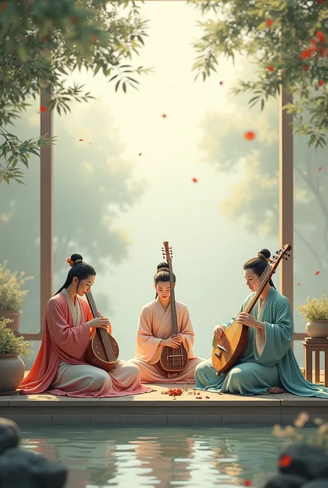 Chinese instruments such as the pipa, the guqin and the sheng 