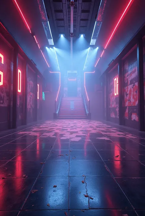 Empty nightclub with 3D effects 