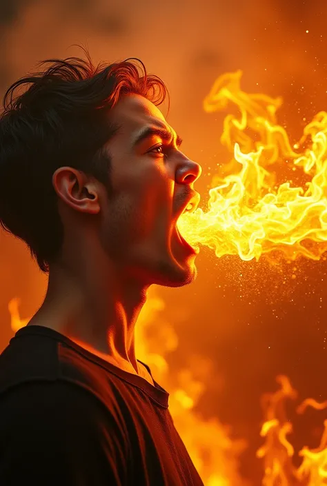 Power of tongue fire background 