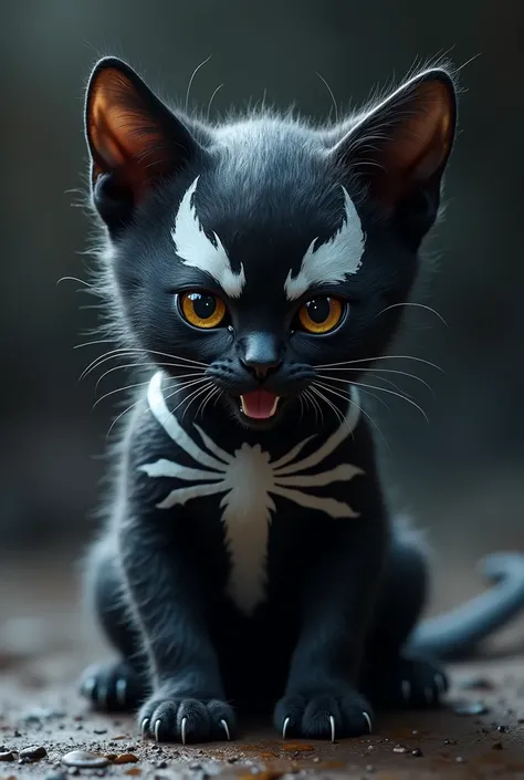 Short-legged kitten、Recreated with a realistic cat、Venom Cosplay