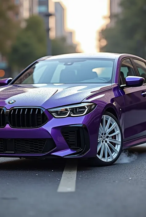 BMW M3 F80 purple white rims white interior that crushed a golf 6 r