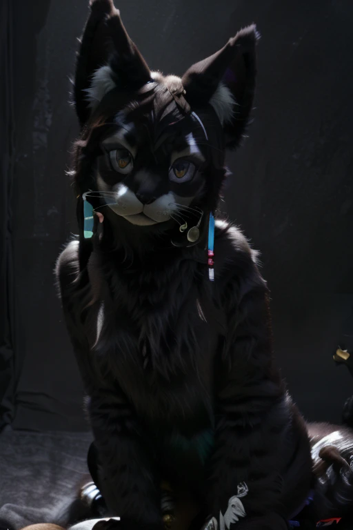 ((best quality)), ((Masterpiece)), ((not human)), dark fantasy, Furry Kisharra, ((non human)), Anthromorph, manga, anime, Natur, open field, ((Furrotica)), ((black fur)), ((kitty)), dark ebony skin, dark ebony, black ebony skin, full body,