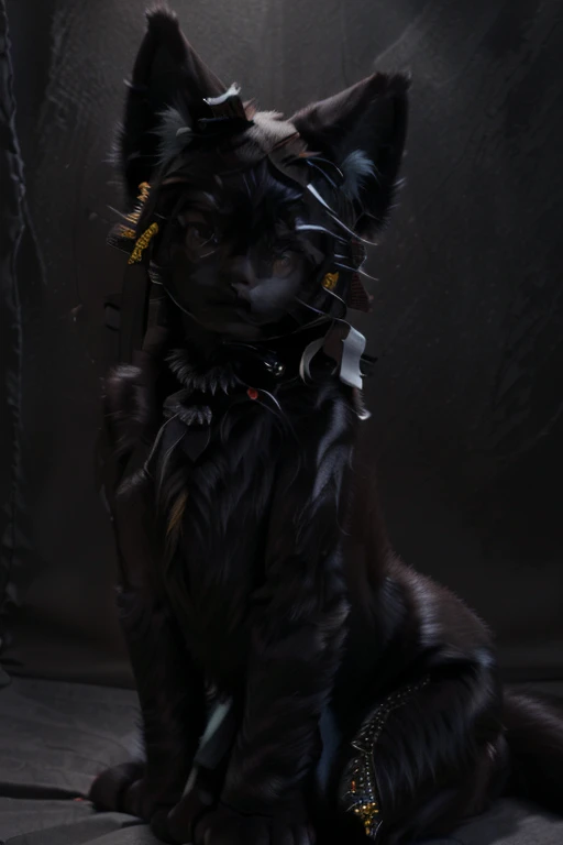 ((best quality)), ((Masterpiece)), ((not human)), dark fantasy, Furry Kisharra, ((non human)), Anthromorph, manga, anime, Natur, open field, ((Furrotica)), ((black fur)), ((kitty)), dark ebony skin, dark ebony, black ebony skin, full body,