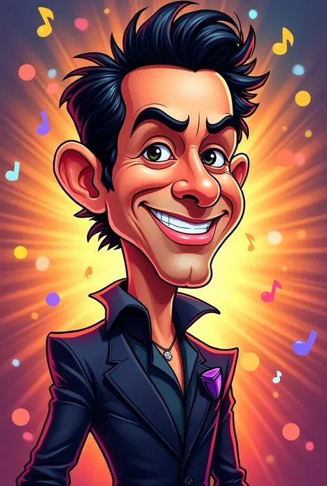 Photo of salsa singer Marc Anthony made into a cartoon