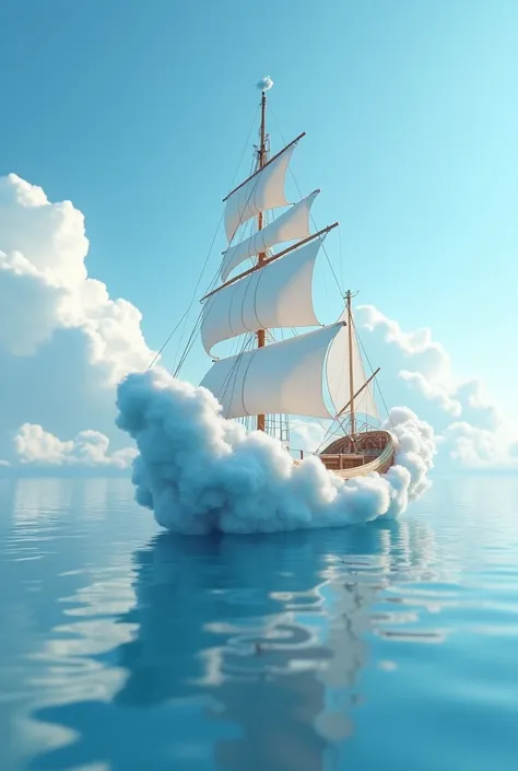 Create a boat that represents the sky with clouds in it, create another one