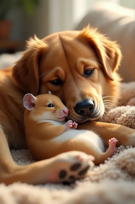 hamster and dog together