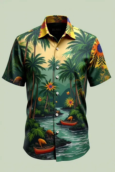 Create for me an interclass shirt with elements of the state of Amazonas 