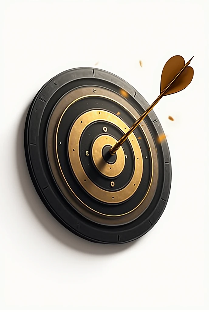 Create a logo for Target 23, an investment company focused on financial growth. The name Target 23 should be prominently displayed in luxurious gold typography, symbolizing wealth and prosperity. Behind or near the text, include a dartboard target designed...