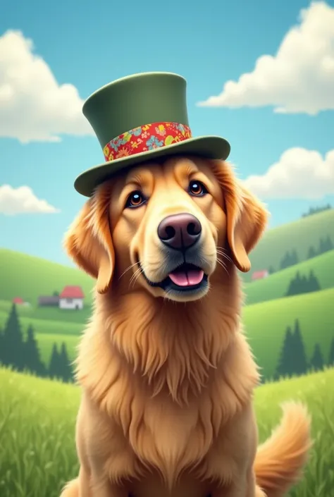 Image of a dog with a hat, that one day he will say that dogs are people