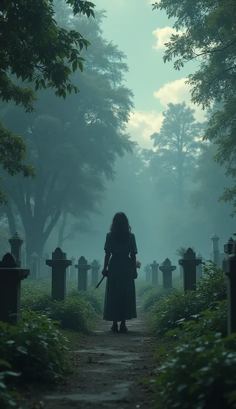 Every week, Lucia was visiting her mother&#39;s grave in the cemetery. 