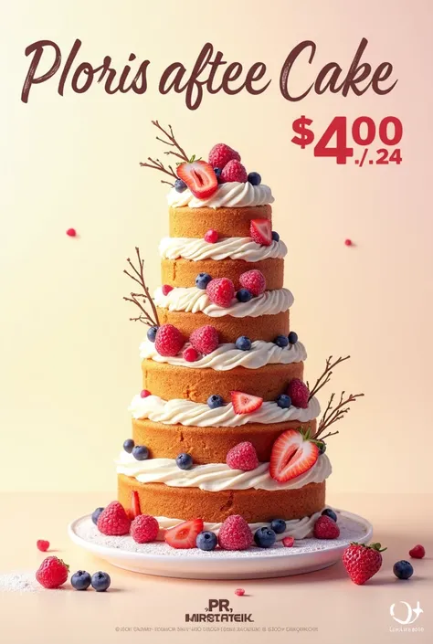 Affiche publicitaire de cake à 2500