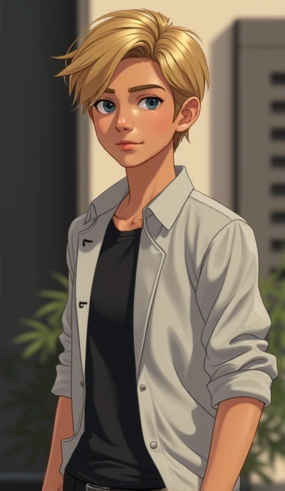 Boy teen the 2d Adrien agreste with hand in his jacket miraculous Ladybug