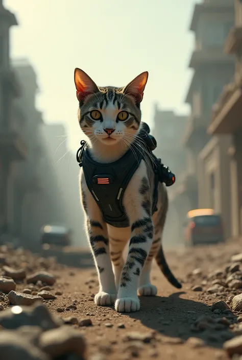 Smart cat in post apocalypse 