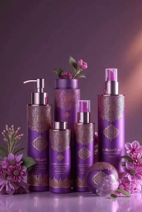 purple packaging cosmetics from Jubilant Ju brand that make hair grow miraculously luxury brand