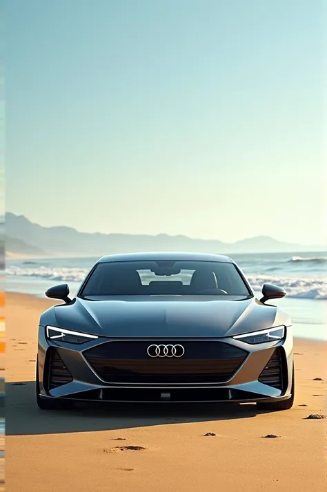 Audi rs e tron gt on a beach