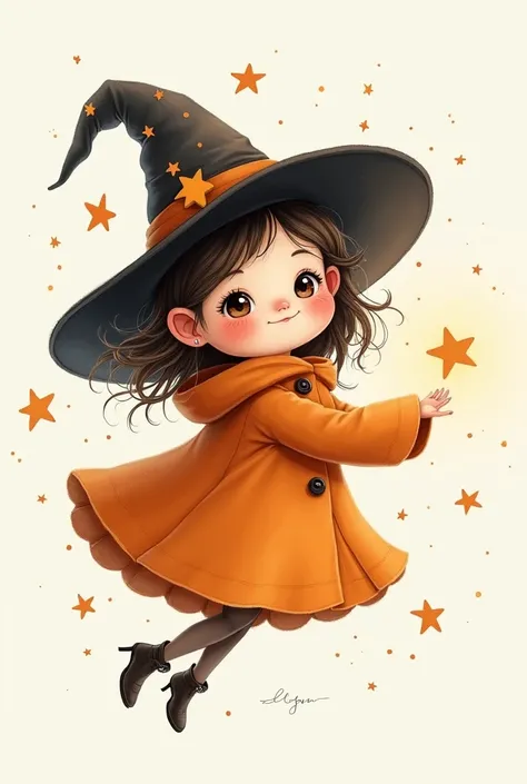 cute little halloween witch without background