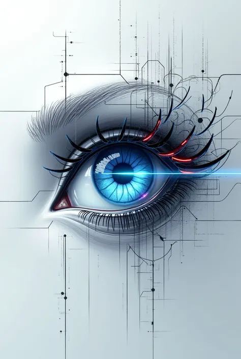 Create logo sketch, eye, about future, codding, and technology, script