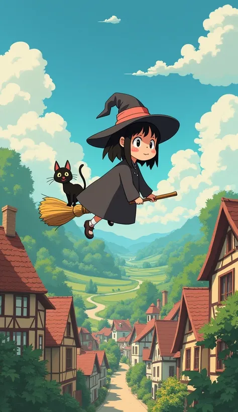 Ghibli style,Kiki&#39;s Delivery Service style,Directed by Hayao Miyazaki,Produced by Studio Ghibli,Best Quality, masterpiece, Perfect composition, Intricate details, Very detailed