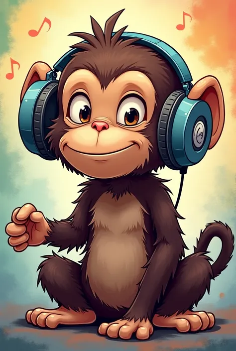 Monkey with headphones 