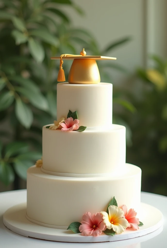 One-tier cake design for a college graduation 