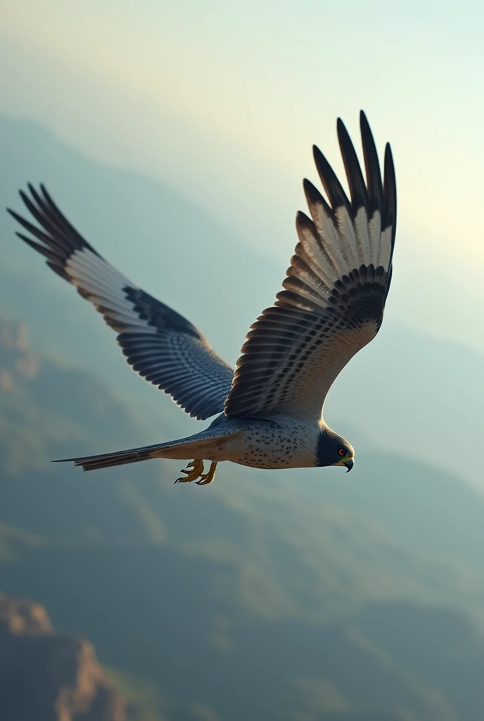 Peregrine Falcon flying fast 