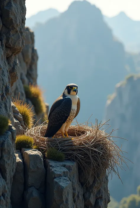 Peregrine Falcon in its nest 