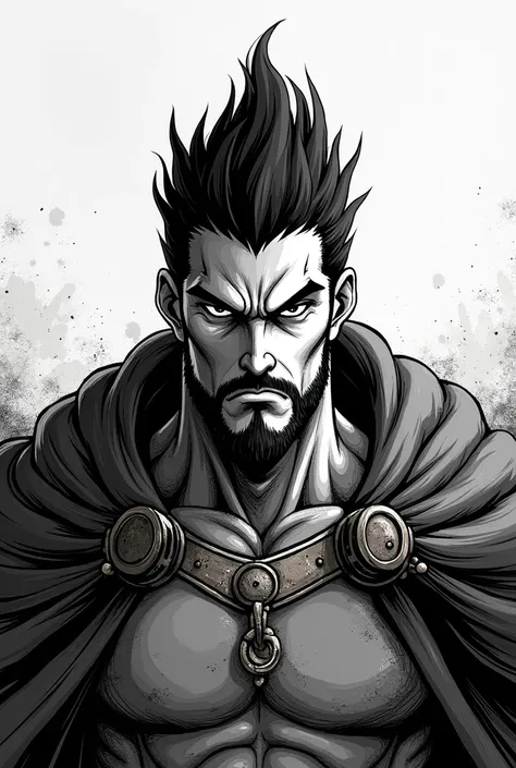 King Japanese manga shonen style black and white manga board Japanese face manga amateur drawing 