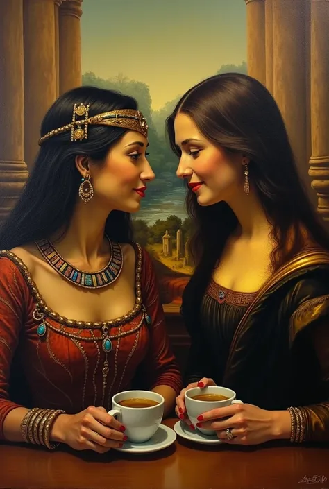 cliopetra
and monalisa are gossiping and drinking coffee 