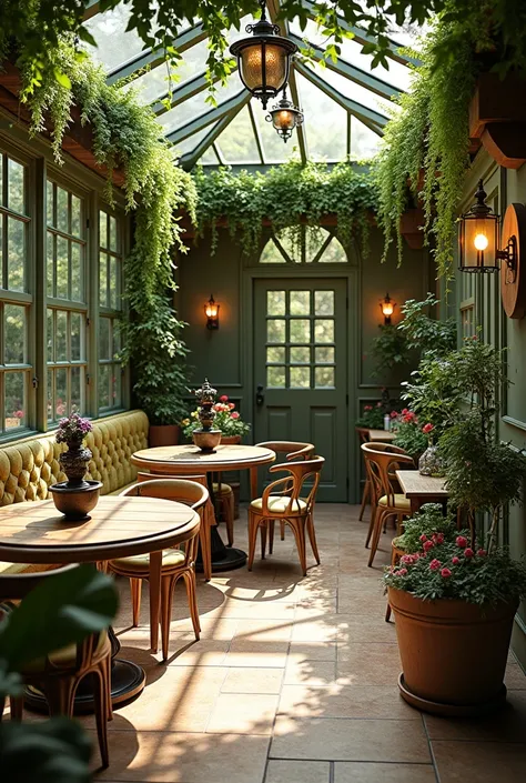 5. Small restaurant room with reference: *English Garden*  
   A living room that recreates an indoor garden with plants, wrought iron fountains and decorations. It is perfect for daytime events, country-style lunches or celebrations.