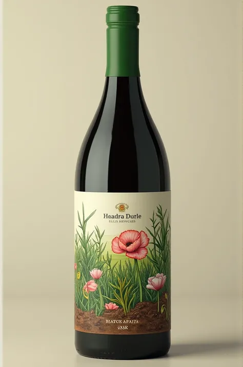 Create a new wine bottle design focusing on the planting season and have the design details on the label