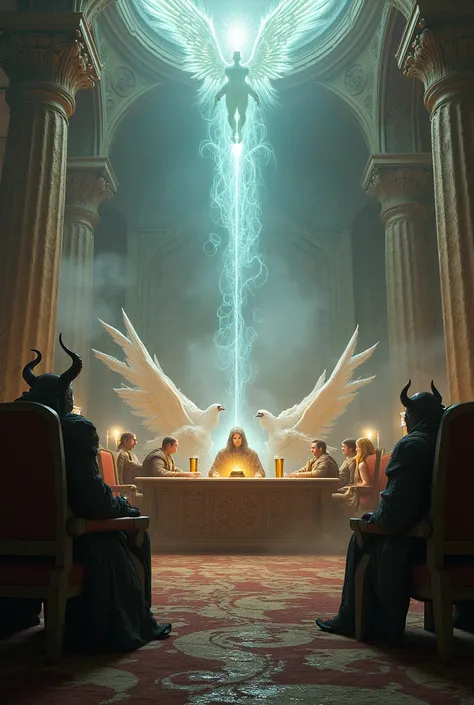 Parliament of scientists of angels and demons