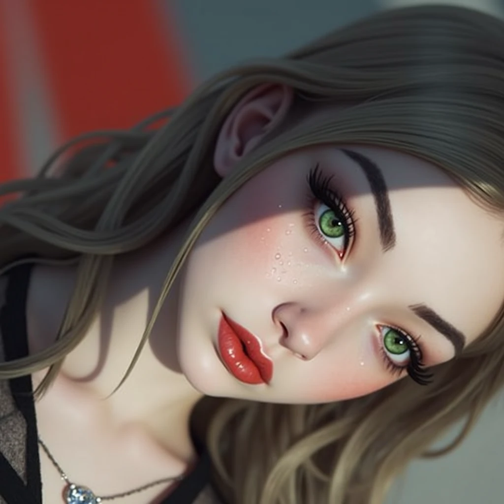 Immerse yourself in the elegance and sophistication of a beautiful blonde girl with captivating sparkling green eyes. Utilize 3D techniques and Octane rendering in 8K resolution to create a hyper-realistic portrayal of her detailed face. The intricate shar...