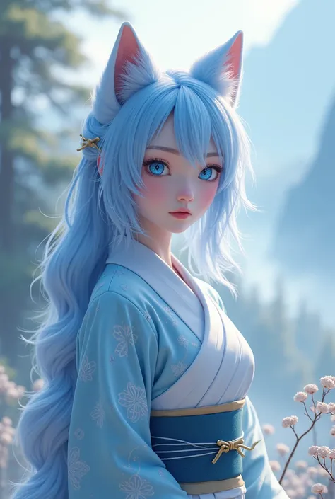 AGE: 19 years Gender: Female Height: 1.60 cm Weight: 55 kg Hair: Bright Sky Blue Hair, long wavy style, with silver highlights that stand out in the light.

eyes:

- Left eye: light blue, like a clear sky.
- Right eye: Dark sky blue, like a starry night.

...