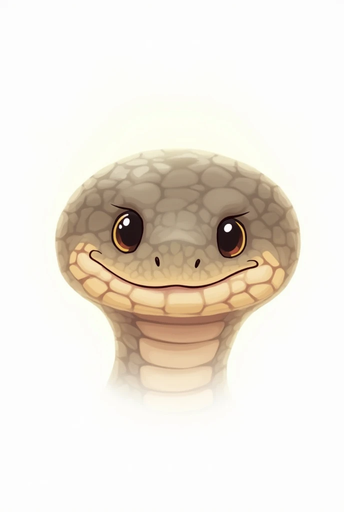 Baby Anaconda in 2D without the body just the face for kindergarten with white background remove the body, head on 