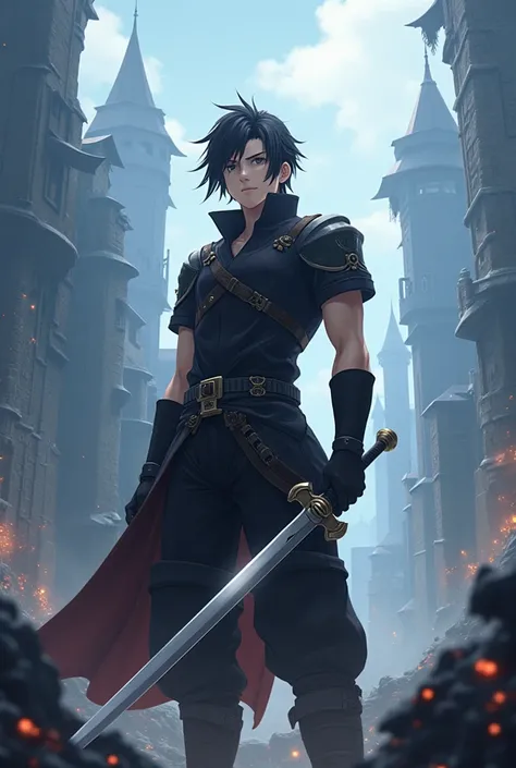 Final Fantasy , ZACK FLAIR with dark hair in the world of sword art online