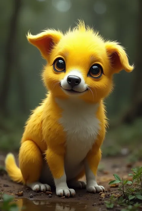 Yellow-faced Parrot and Dog Hybrid Realistic

