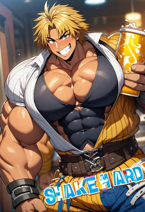 highest quality,huge muscles,full color,tidus,massive ,smile wickedly,open shirt,shake hard,devil&#39;s wings and tail,huge erec...