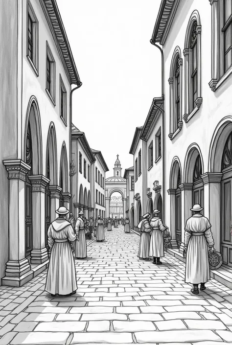 Simple and easy to draw vanishing point perspective on the Renaissance period