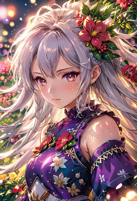 anime - style girl with long hair and flowers in her hair, cute anime waifu in a nice dress, beautiful anime girl, cute detailed...