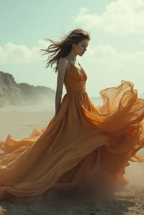 Very Wind strong blown dress 