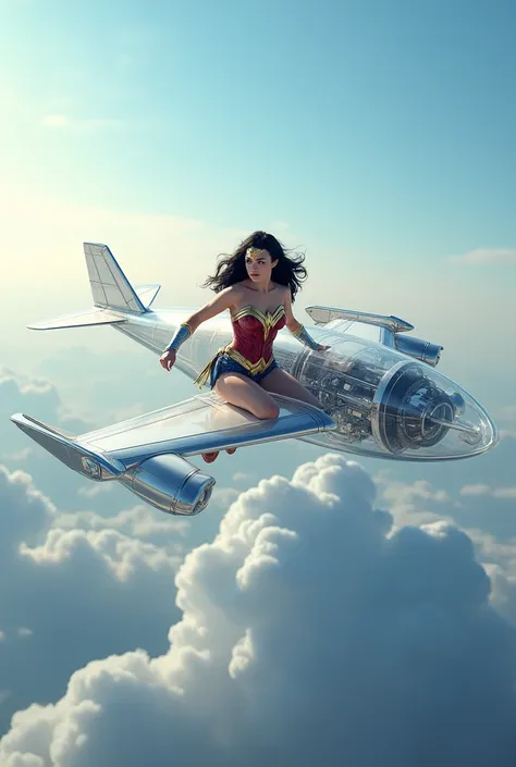 WONDER WOMAN IN HER TRANSPARENT PLANE