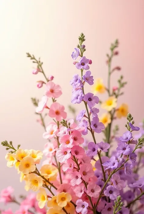 Beautiful small flowers in a vertical space