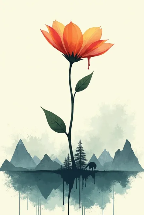 Climate change poster, with slogan "Choose Earth" , simple yet powerful, drawing, melting flower with other images, make it full