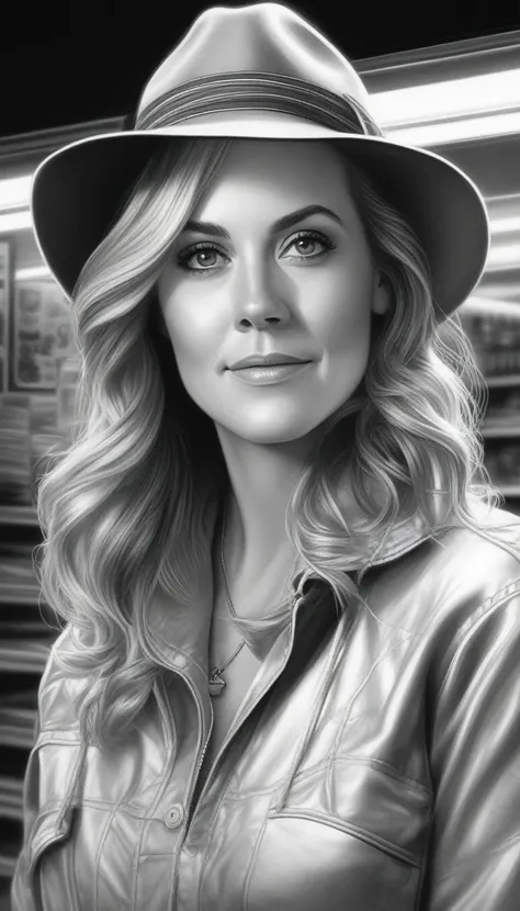 amazing lifelike award winning pencil illustration of AliciaSilverstone shoplifting trending on art station artgerm Greg rutkowski cinematic