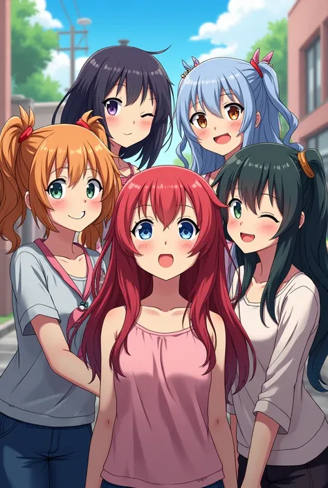 Could you create me a shared image for 6 friends in anime style?