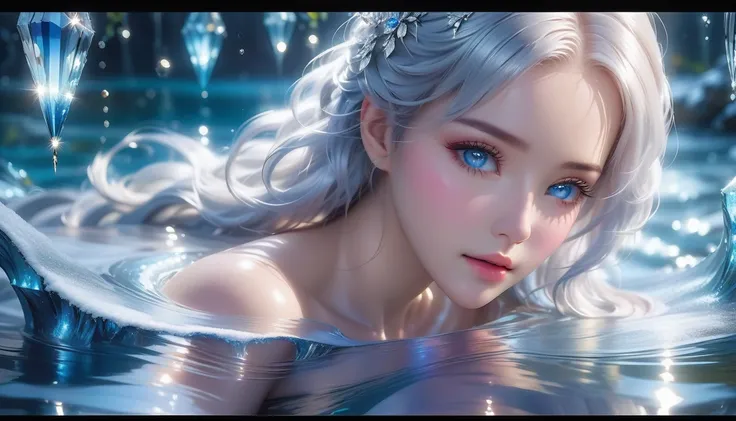 A Supreme Work Of Art In 32K Resolution, Unparalleled Definition, Meticulous Detailing, High-Quality Official Artwork, Ultra High-Resolution 32K Design, Epic Cinematic Lighting, Enchanting And Gorgeous, With Masterful Intricate Details. A Girl With Frost-K...