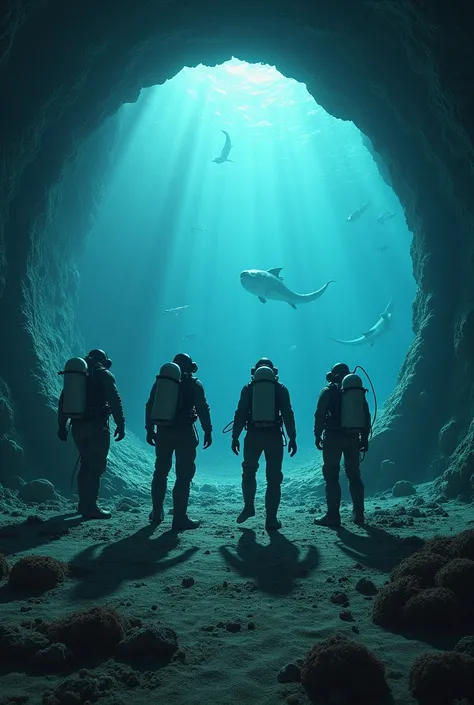 4 scientists diving to the Mesozoic through a black hole in the sea