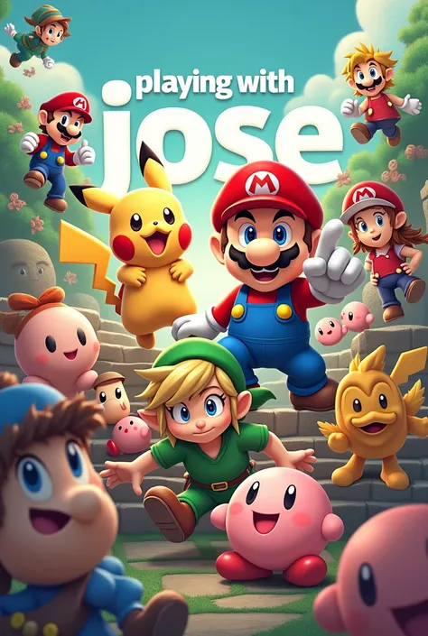 Profile picture for Youtube with Nintendo characters including a text that says "Playing with Jose"